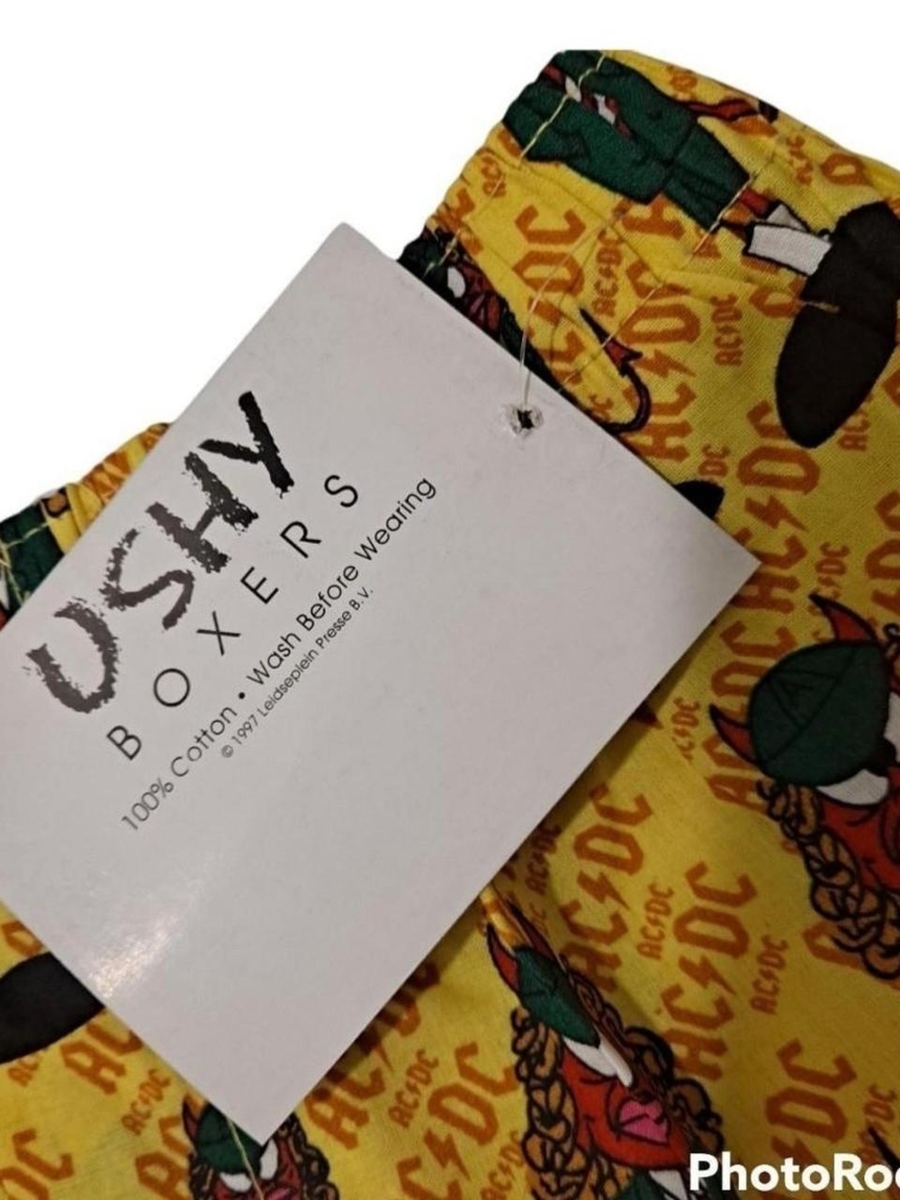 AC/DC Yellow Novelty Boxer Shorts - Picture 3 of 3